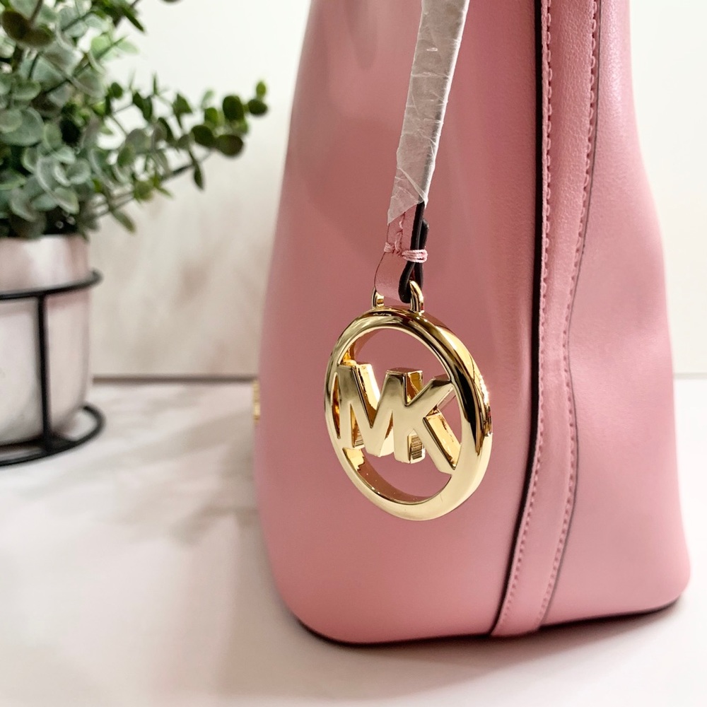 Michael Kors Eden Medium Bucket Leather Shoulder Crossbody bag Pink - Picture 6 of 15